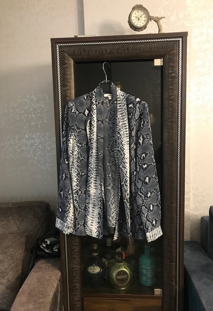 Yılan Desenli Uzun Kollu Kadın Ceket - Görsel 2