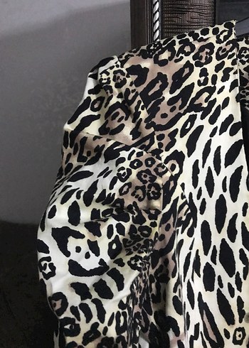 Leopar Desenli Kürklü Kısa Kadın Yelek - Görsel 2