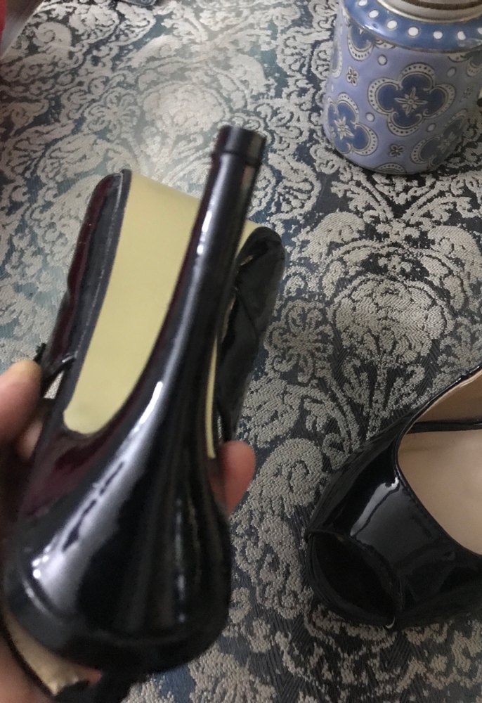 Siyah Parlak Yılan Desenli Tokalı Stiletto - Görsel 5