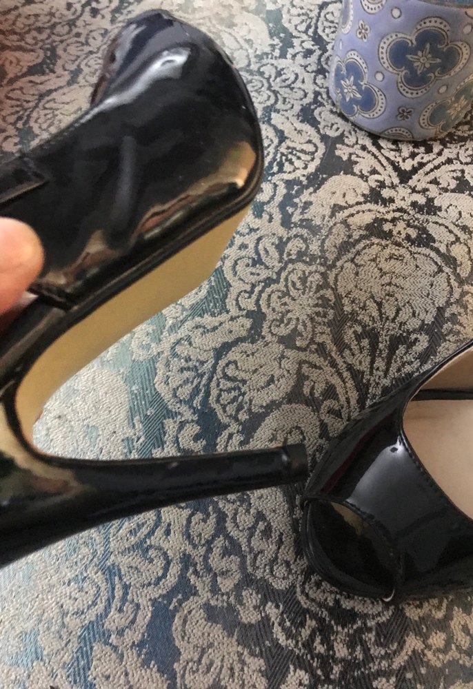 Siyah Parlak Yılan Desenli Tokalı Stiletto - Görsel 4