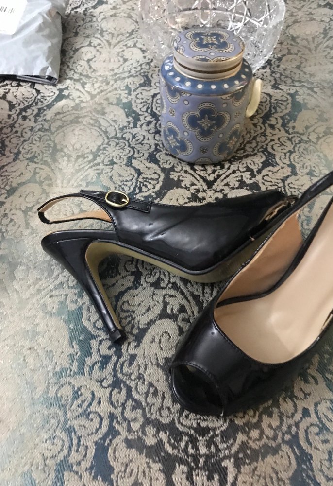 Siyah Parlak Yılan Desenli Tokalı Stiletto - Görsel 3