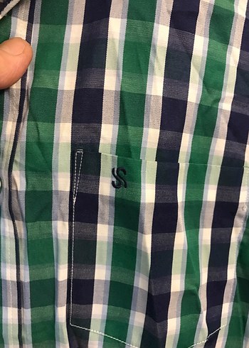 Erkek Yeşil Kareli Uzun Kollu Gömlek - Görsel 4