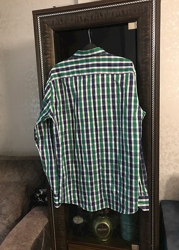 Erkek Yeşil Kareli Uzun Kollu Gömlek - Görsel 5