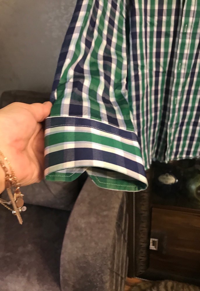 Erkek Yeşil Kareli Uzun Kollu Gömlek - Görsel 2