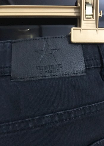 Siyah Kadın Kot Pantolon, Kemerli, Normal Boy - Görsel 7