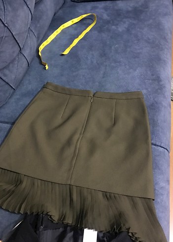 Kadın Haki Mini Pilili Etek - Görsel 12