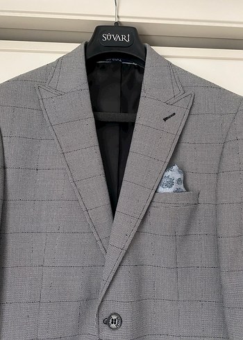 SÜVARİ MARKA Gri Erkek Yelekli Takım Elbise, Düğmeli - Görsel 5