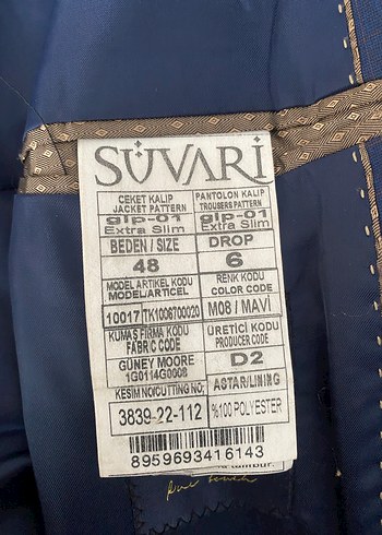 SÜVARİ - Düğmeli Mavi Erkek Takım Elbise - Görsel 6