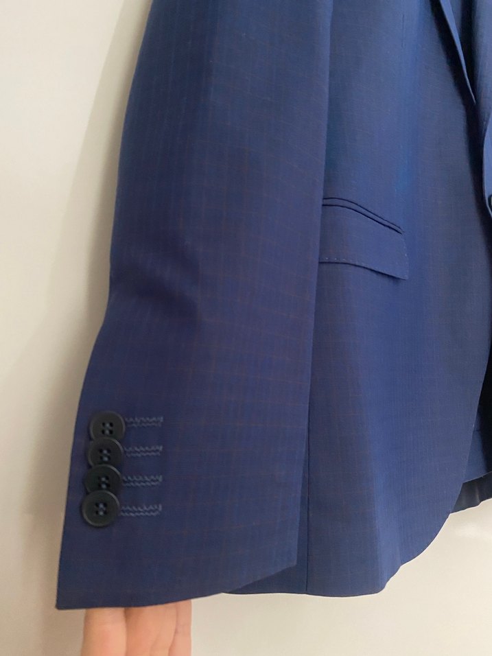 SÜVARİ - Düğmeli Mavi Erkek Takım Elbise - Görsel 4
