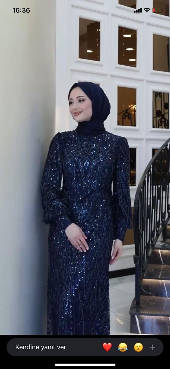 GAMZE ÖZKUL - TAŞLI TESETTÜR ABİYE - Görsel 4