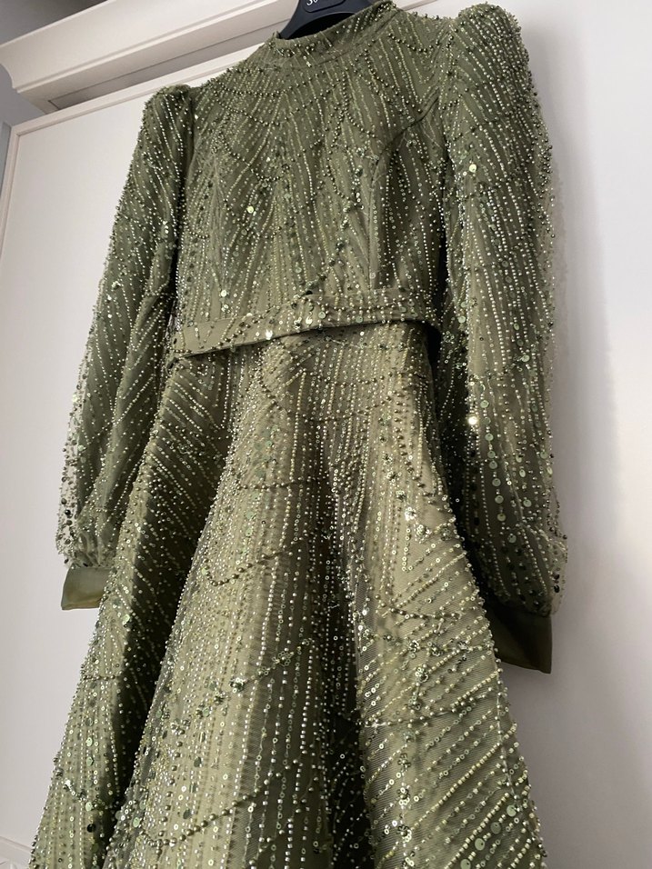 MERVEN AKYÜZ - HAKİ TESETTÜR ABİYE - Görsel 5