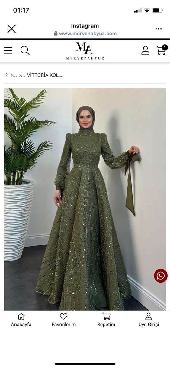 MERVEN AKYÜZ - HAKİ TESETTÜR ABİYE - Görsel 2