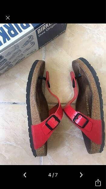 36 Beden kırmızı Renk Birkenstock Terlik Orjinal