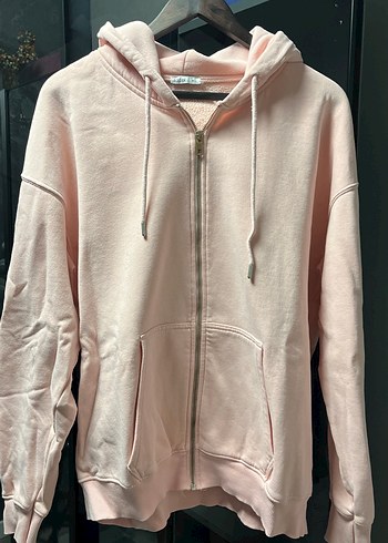 Kadın Pembe Fermuarlı Sweatshirt