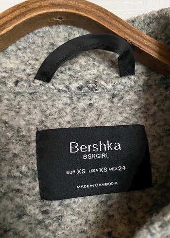 Bershka Fermuarlı Gri Uzun Kaban
