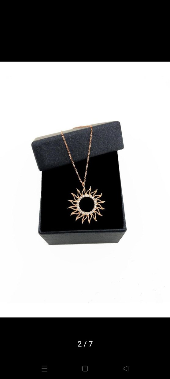Altın Renk Mini Güneş Figürlü Kolye - Görsel 2