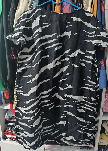 s Beden siyah Renk Zebra Desenli Tunik