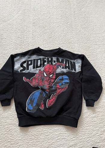 Erkek Çocuk Siyah Spiderman Sweatshirt