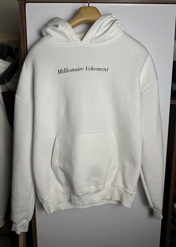 Beyaz Kapüşonlu Oversize Sweatshirt