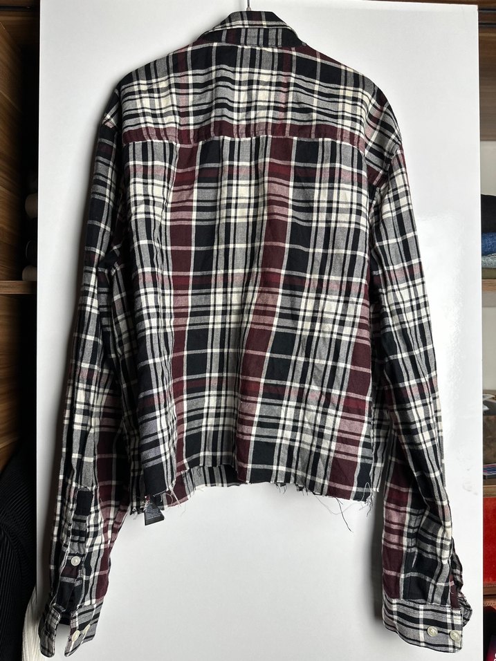 H&M Bordo Ekose Uzun Kollu Kadın Gömlek - Görsel 3