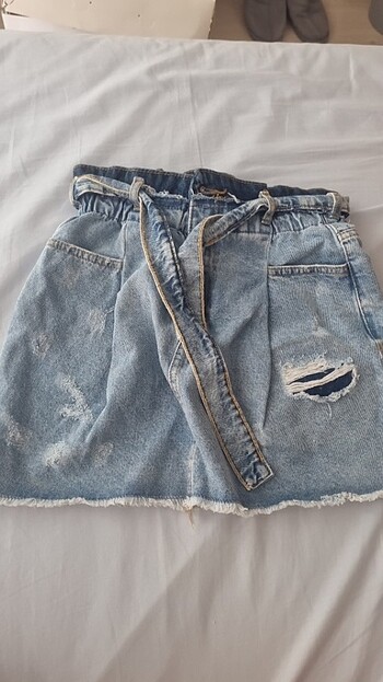 Zara Kız Çocuk Yırtık Kot Etek