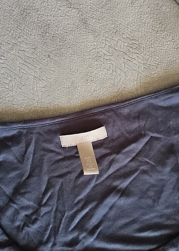 H&M Gri V Yaka Uzun Kollu Fitted Bluz