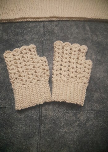 Bej Örgü Bere, Eldiven ve Atkı Seti - Görsel 4