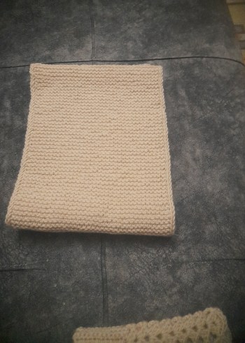 Bej Örgü Bere, Eldiven ve Atkı Seti - Görsel 5