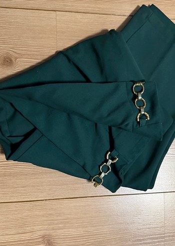 Kadın Yeşil Ofis Kumaş Pantolon - Görsel 3