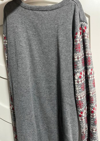 Gri Nakışlı Triko Uzun Kollu cocuk Kazak - Görsel 3