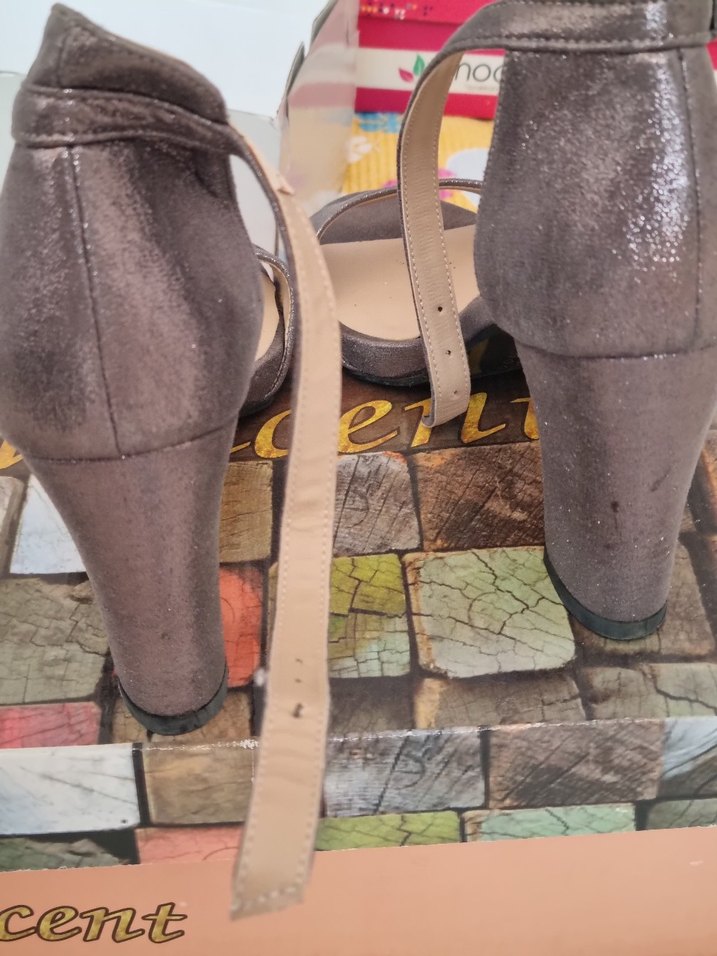 Gri simli Topuklu Kadın Ayakkabı - Görsel 3