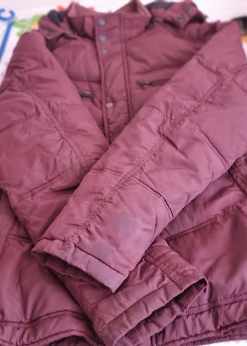 Bordo Erkek Fermuarlı Kaban - Görsel 4