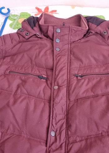 Bordo Erkek Fermuarlı Kaban - Görsel 2