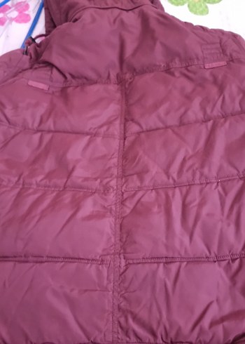 Bordo Erkek Fermuarlı Kaban - Görsel 3