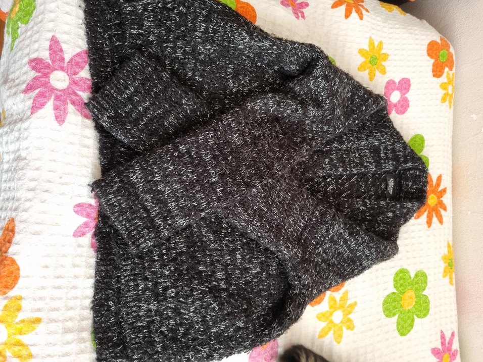 Gri Örgü Kadın Hırka - Görsel 4