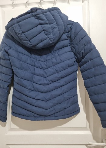 Fermuarlı Lacivert Midi Kadın Kışlık Mont - Görsel 2