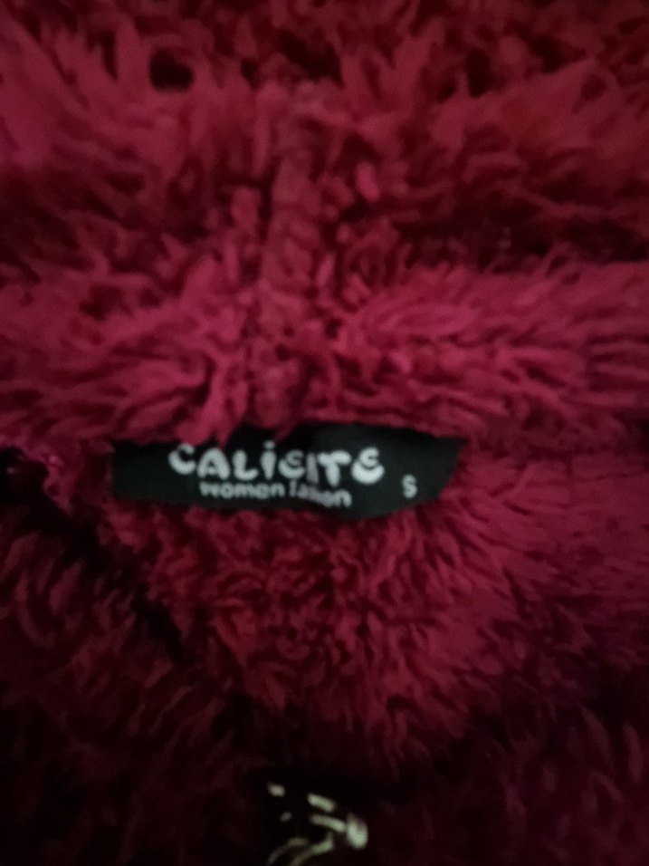 Kadın Bordo Peluş Kolsuz Yelek - Görsel 3