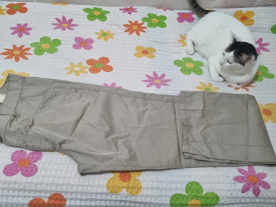 Krem rahat kesim erkek kumaş pantolon - Görsel 2