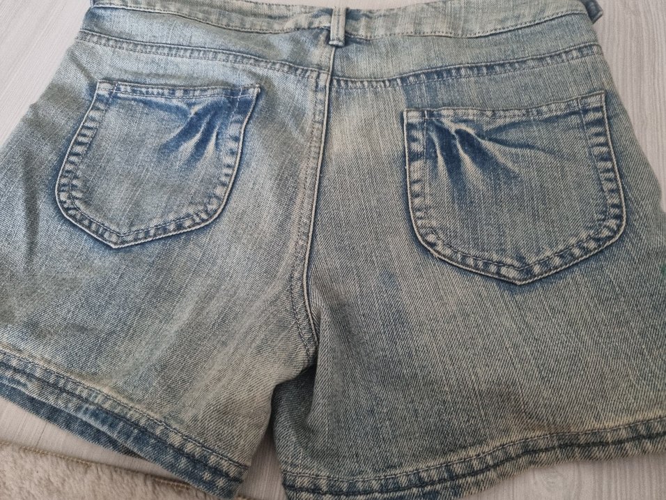 Kot Düğmeli Midi Denim Kadın Şort - Görsel 2