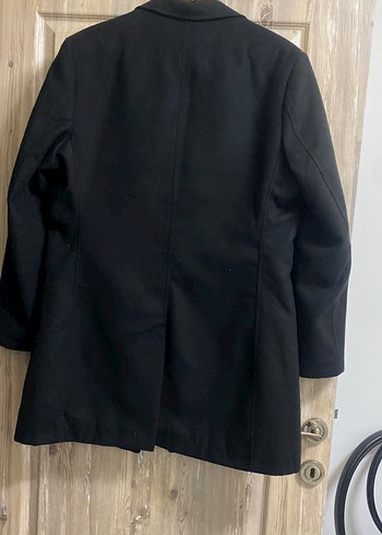 Siyah kaşe Erkek Kaban, Düğmeli, Ofis Stili - Görsel 6