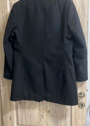 Siyah kaşe Erkek Kaban, Düğmeli, Ofis Stili - Görsel 7