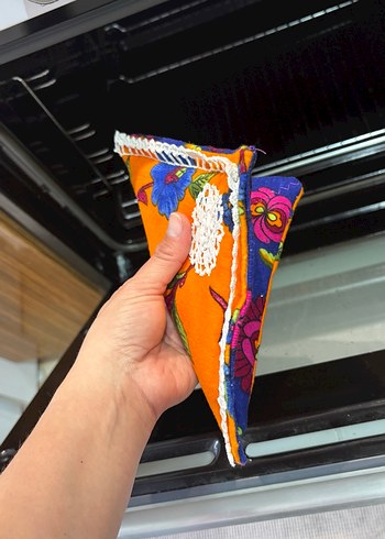 Çiçek Desenli Renkli Fırın Eldiveni - Görsel 4