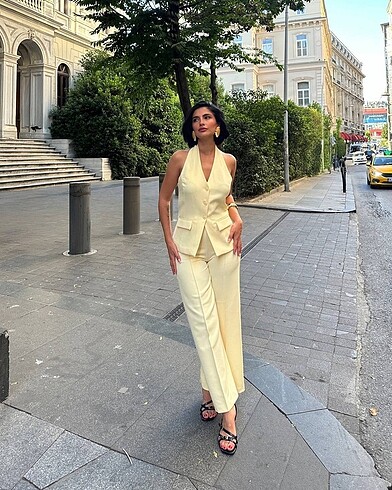Zara Butter yellow premium ikili takım