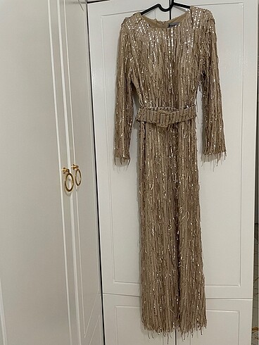 Zara Tesettür gold abiye
