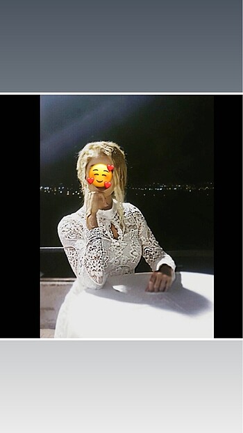 Beyaz Mini Güpür Dantelli M Beden Elbise