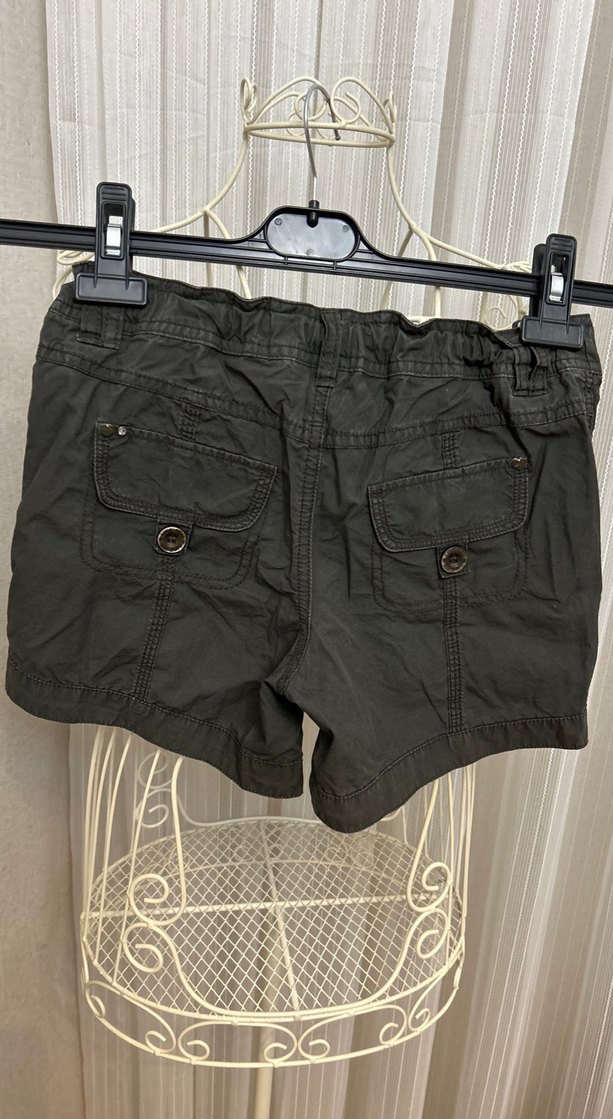 Kemerli haki keten çocuk Mini Şort - Görsel 4