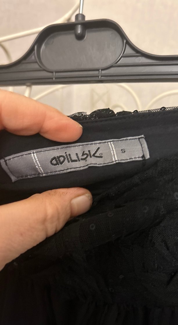 Siyah Uzun Drapeli Straptez Kadın elbise - Görsel 4