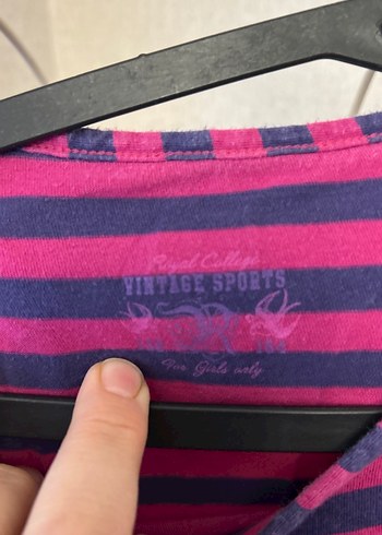 Mor Çizgili Uzun Kollu Kız Tişörtü - Görsel 2