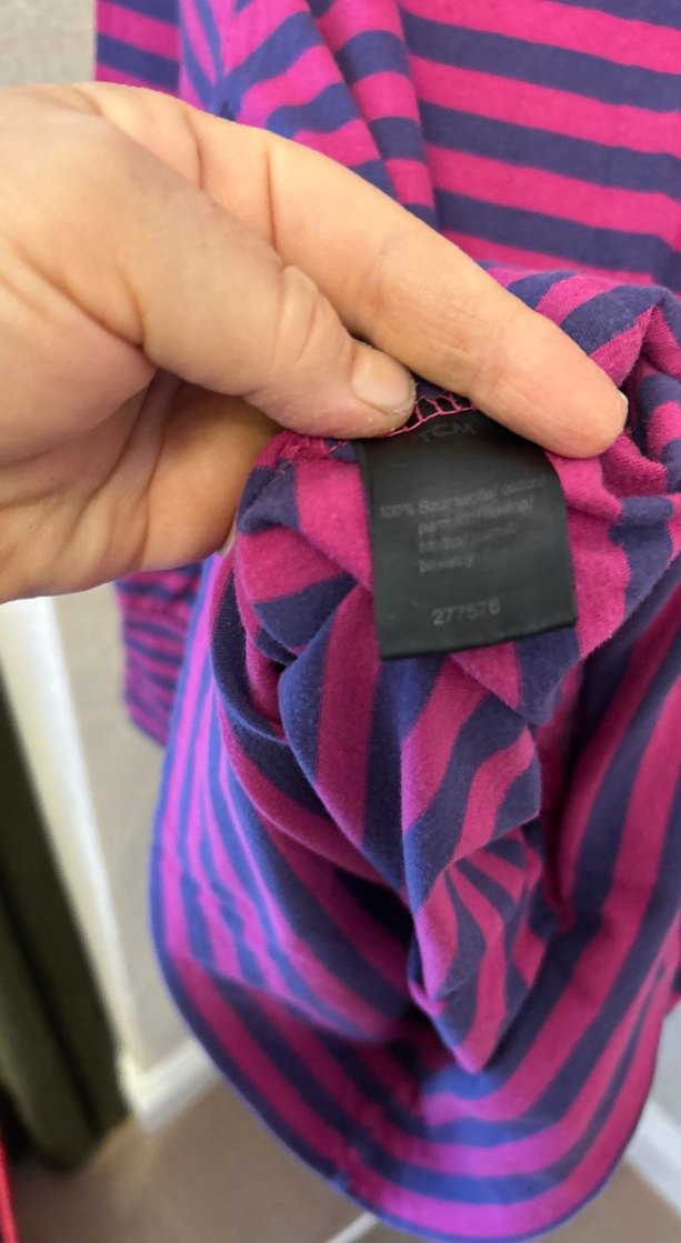 Mor Çizgili Uzun Kollu Kız Tişörtü - Görsel 4