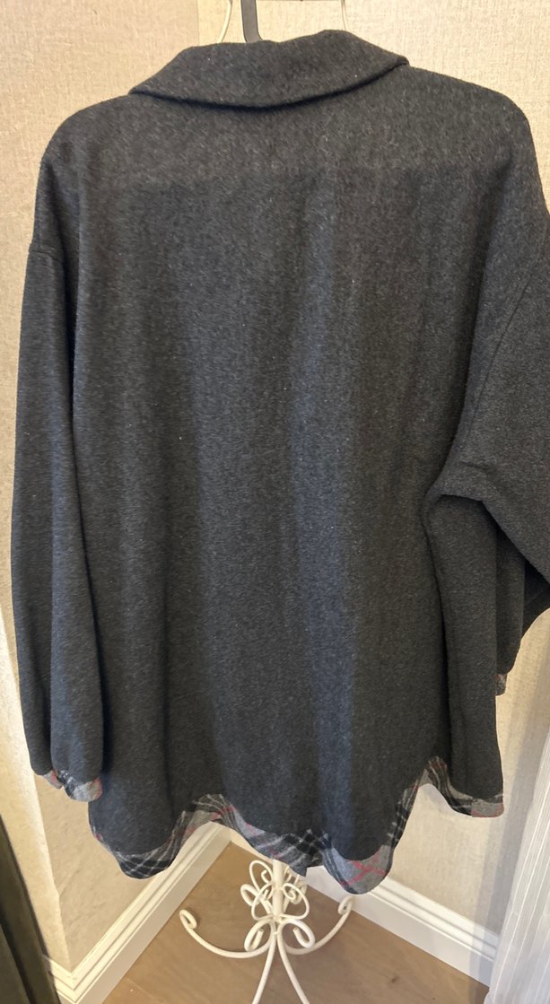 Düğmeli Gri triko hırka - Görsel 5